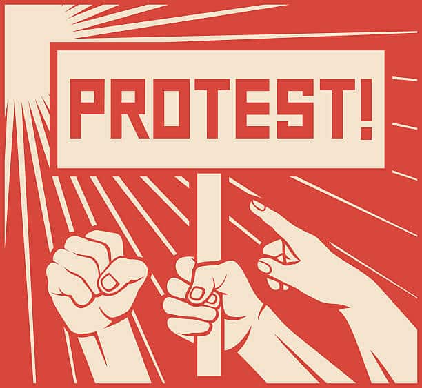 protest design - lots of furious people (man holding transparent, demonstrations)
